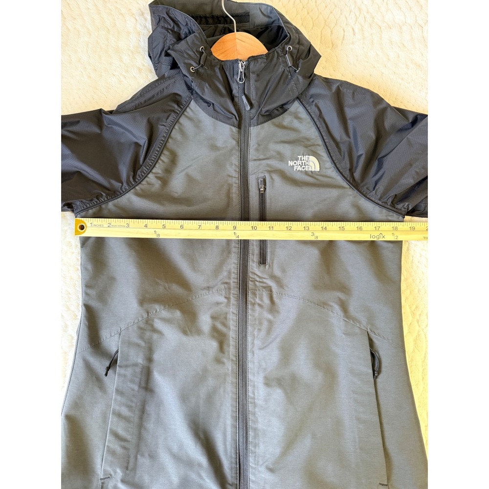 The North Face Womens HyVent Hooded Rain Jacket Grey Black Full Zip Small A2SZK - Picture 3 of 7